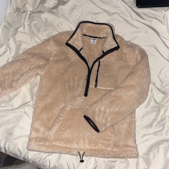 PINK Victoria's Secret Sweaters - Victoria Secret PINK teddy half zip sweater